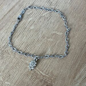 James Avery Sterling Silver Daisy Charm Anklet – 9"